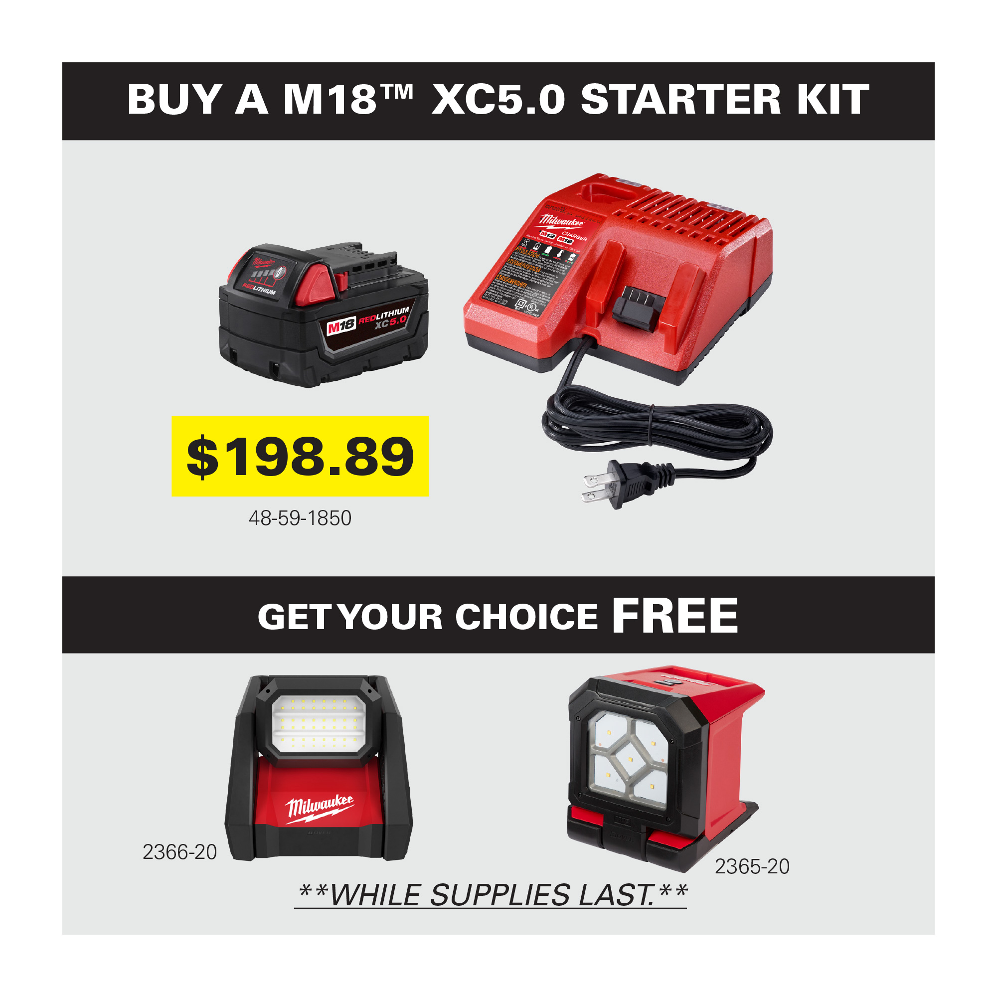 Milwaukee M18 XC5.0 Starter Kit Promo