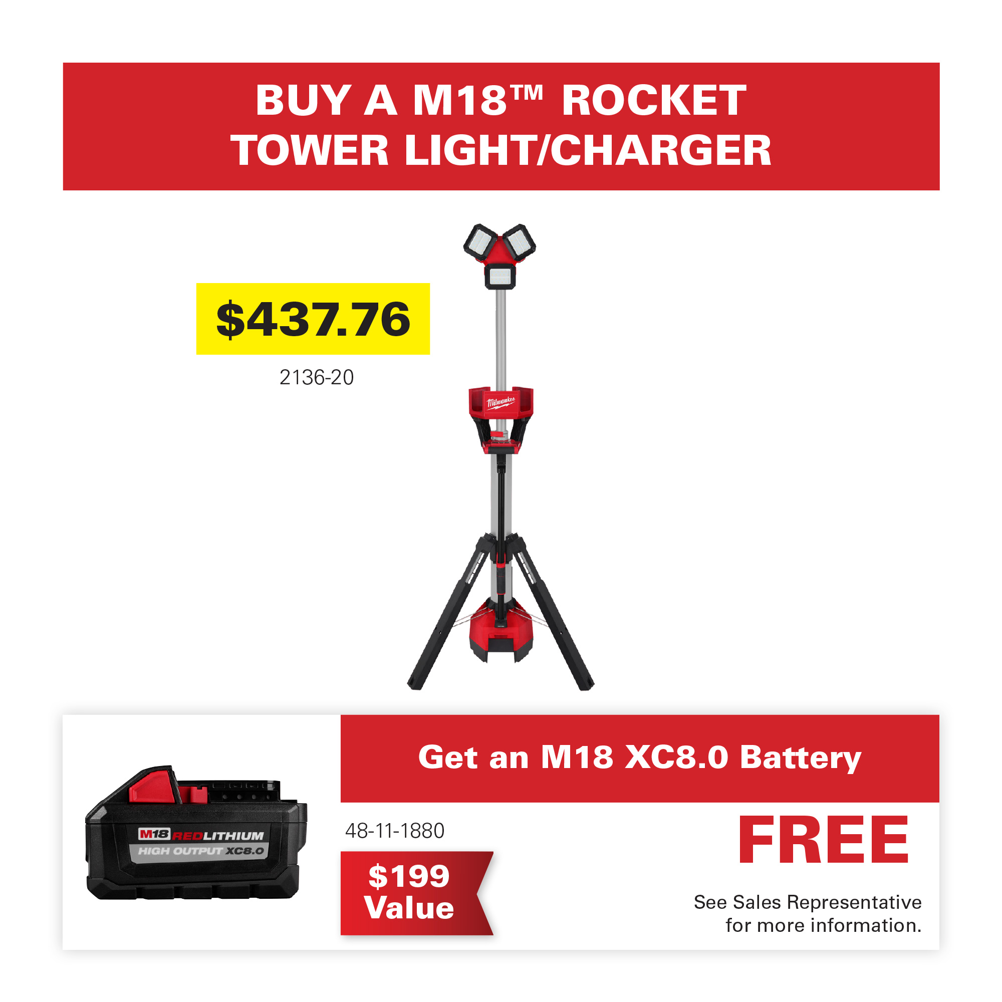 Milwaukee M18 Rocket Tower Light Promo