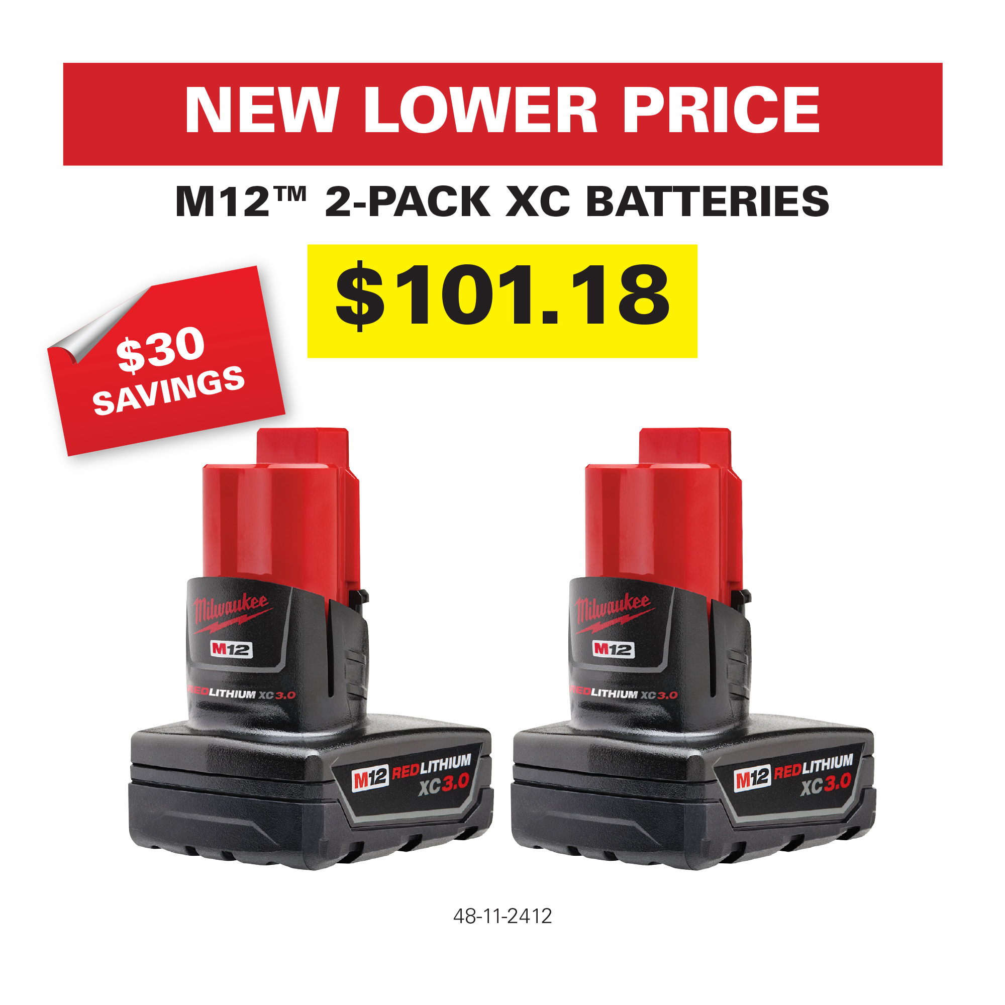 New Lower Price M12 Batteries Promo