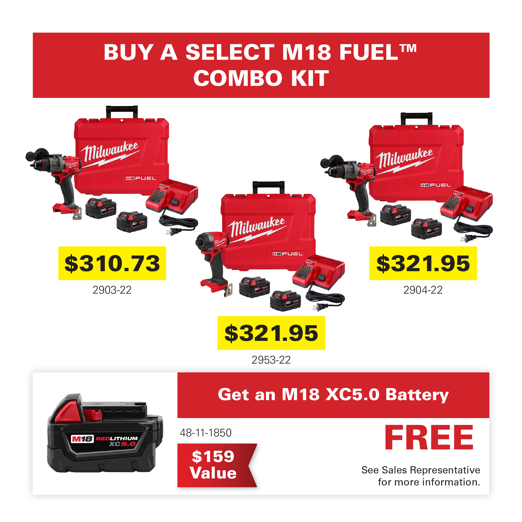 Milwaukee M18 Fuel Combo Kit Promo