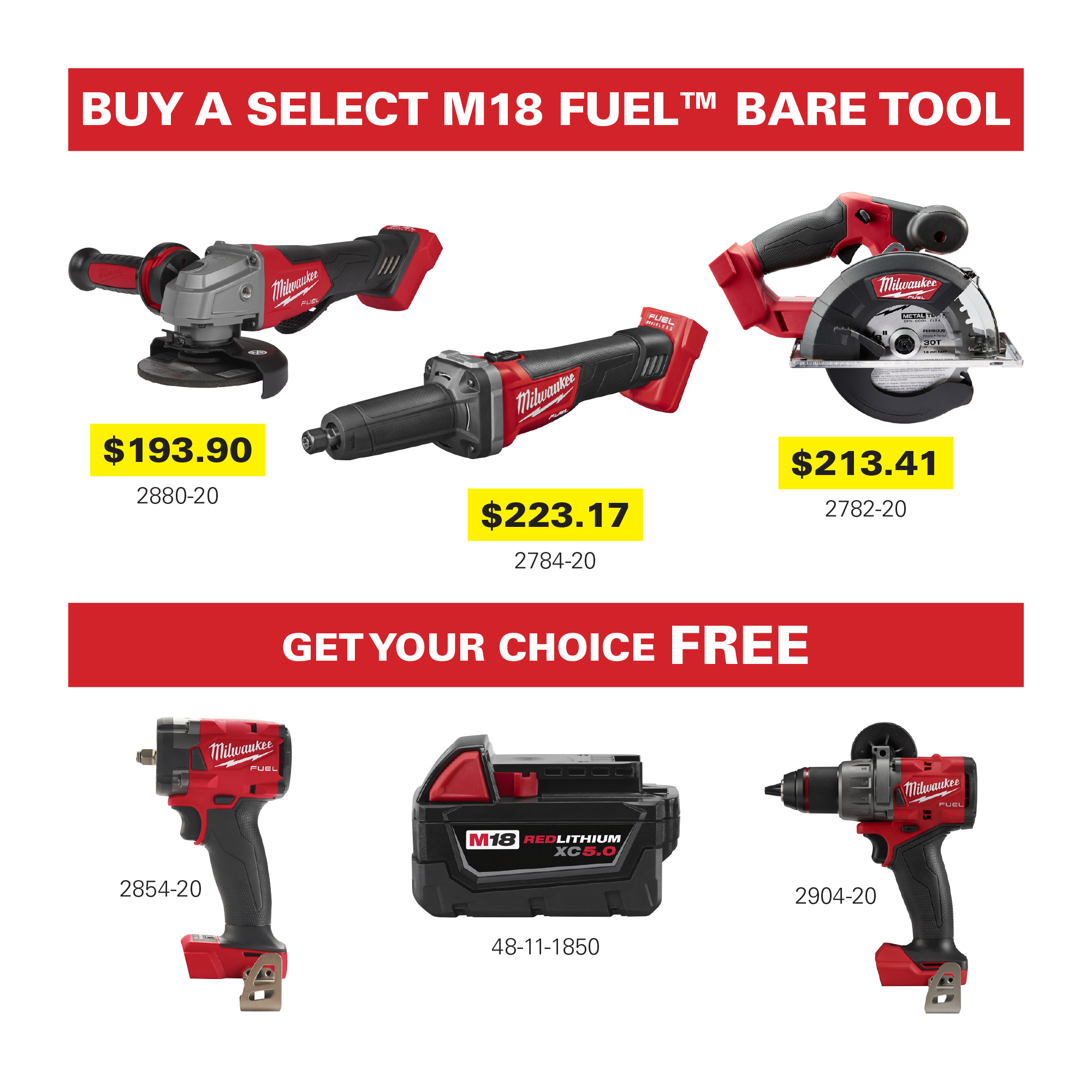 Milwaukee M18 Fuel Bare Tool Promo