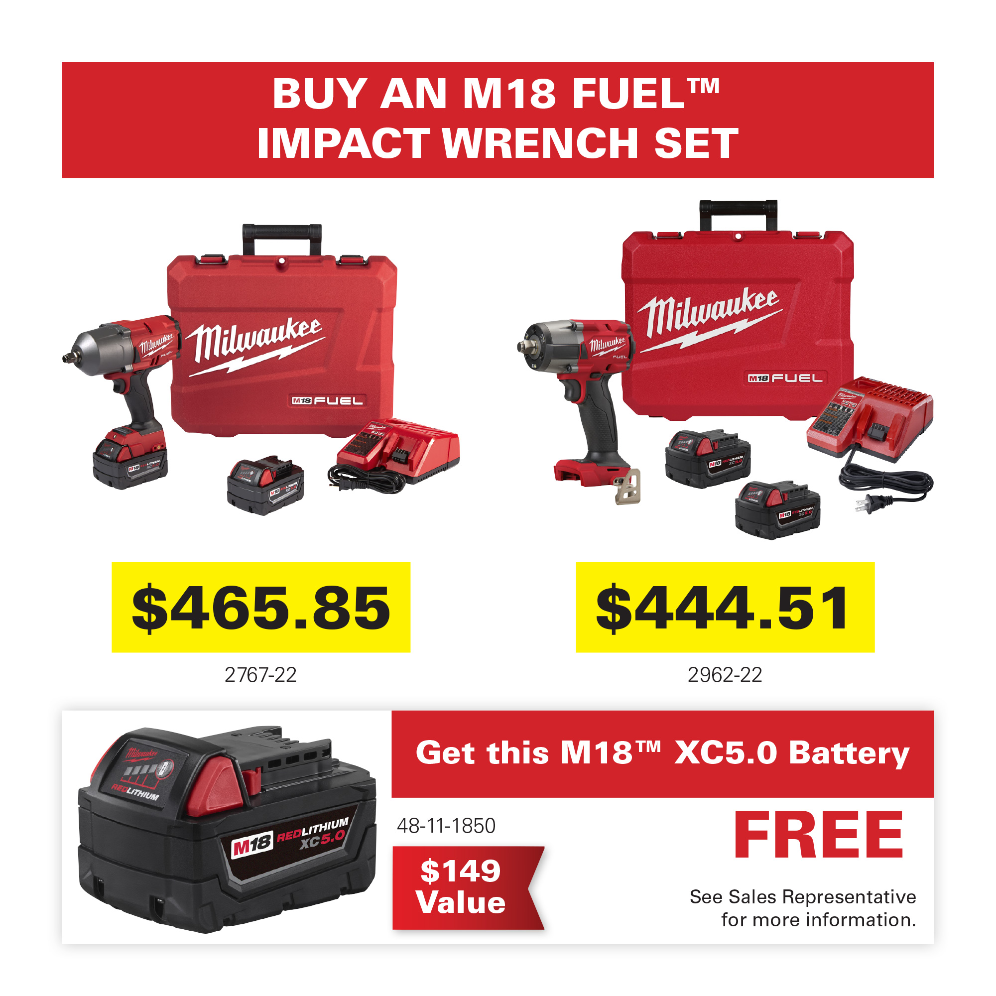 Milwaukee M18 Fuel Impact Wrench Set Promo